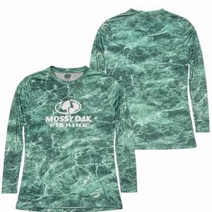Mossy Oak Fishing Green and White Shirt